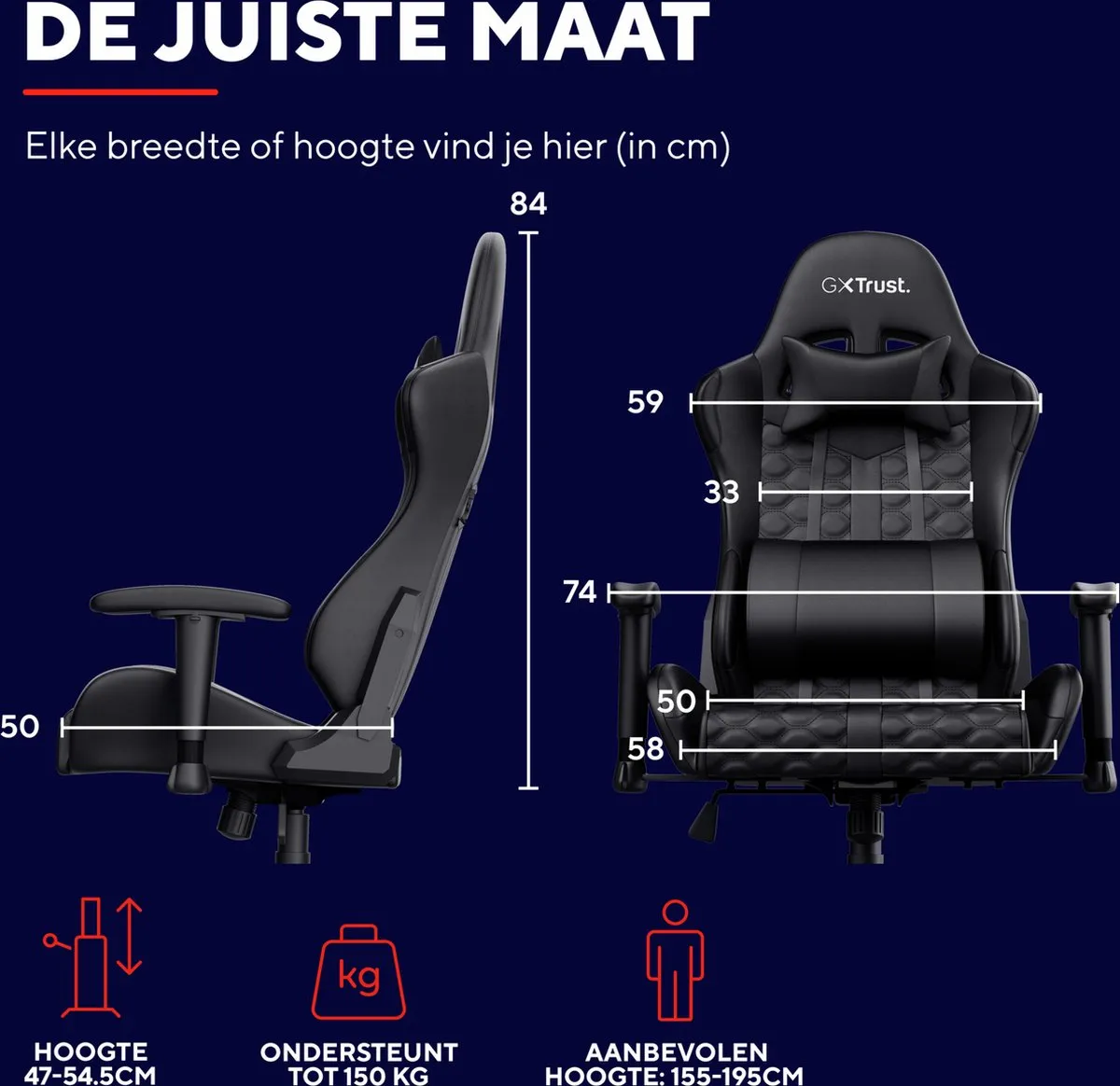 Trust GXT 708 Resto Gaming Stoel - Zwart