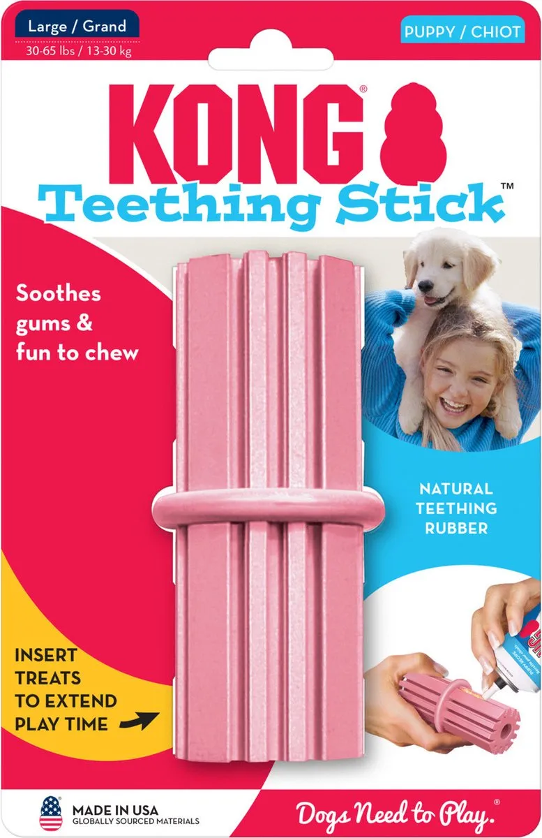 KONG Teething Stick Puppy Large - Blauw/Rood