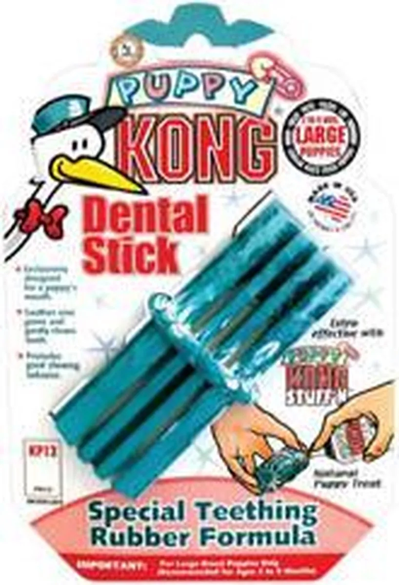 KONG Teething Stick Puppy Large - Blauw/Rood