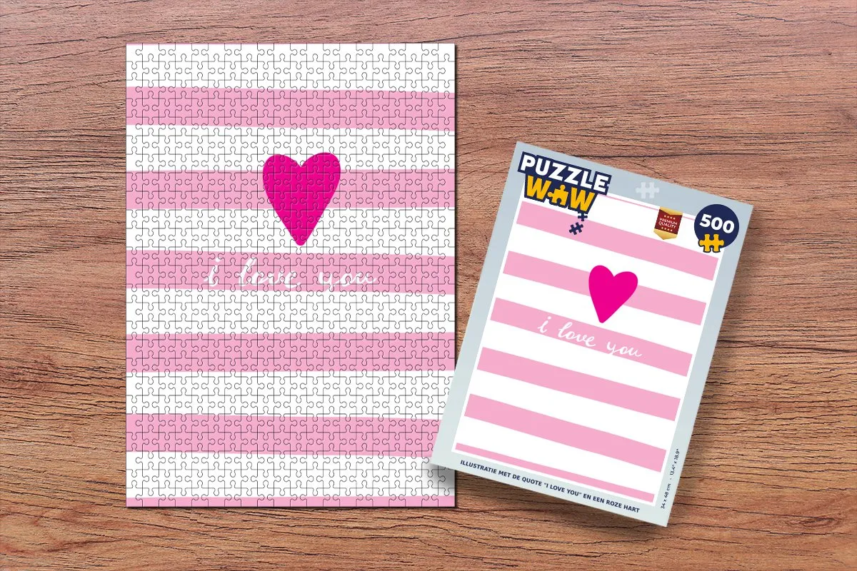 PuzzleWow Legpuzzel 500 Stuks - I love you Multicolor