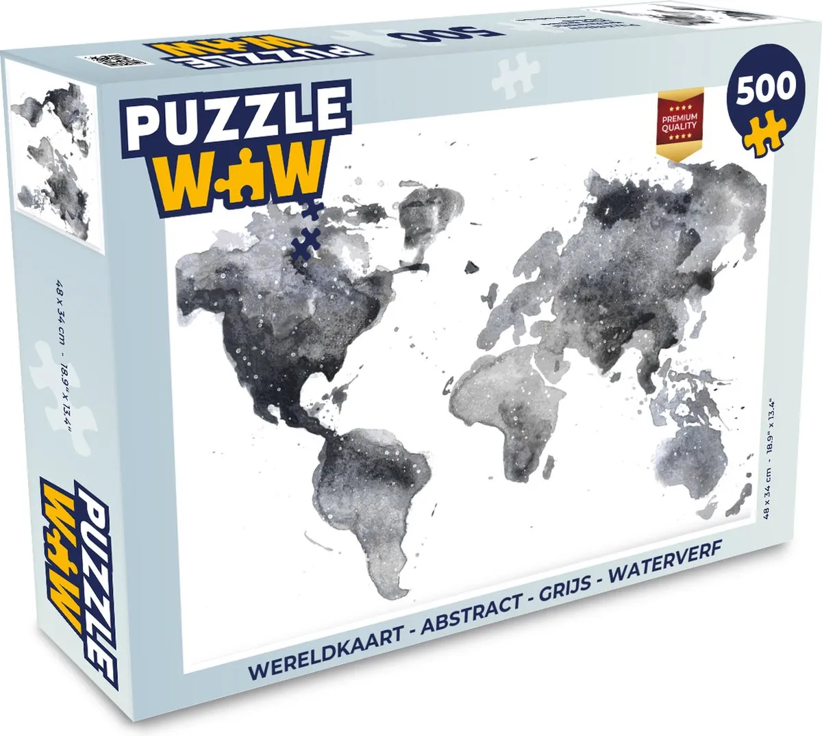 PuzzleWow Wereldkaart Abstract Legpuzzel 500 Stuks