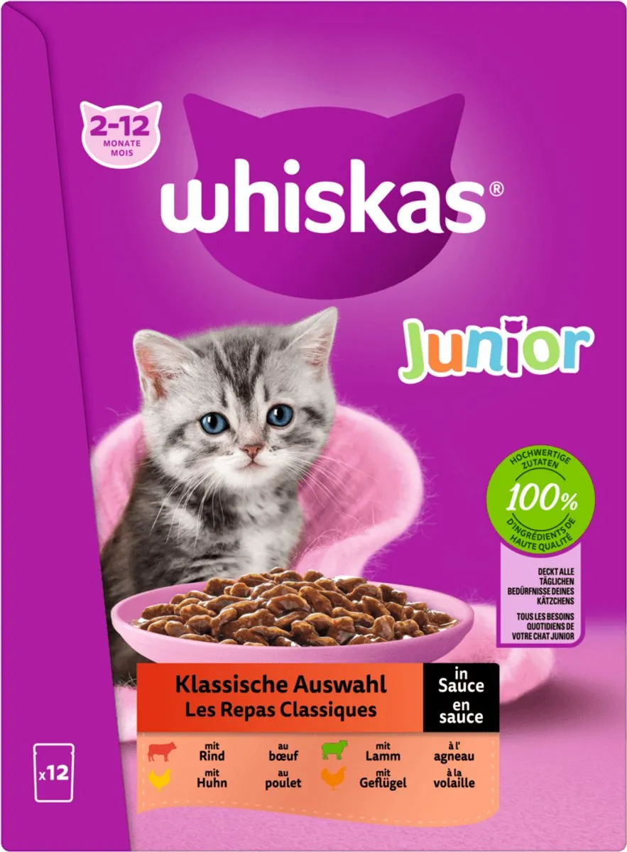 Whiskas Junior Selectie Saus 12x85g