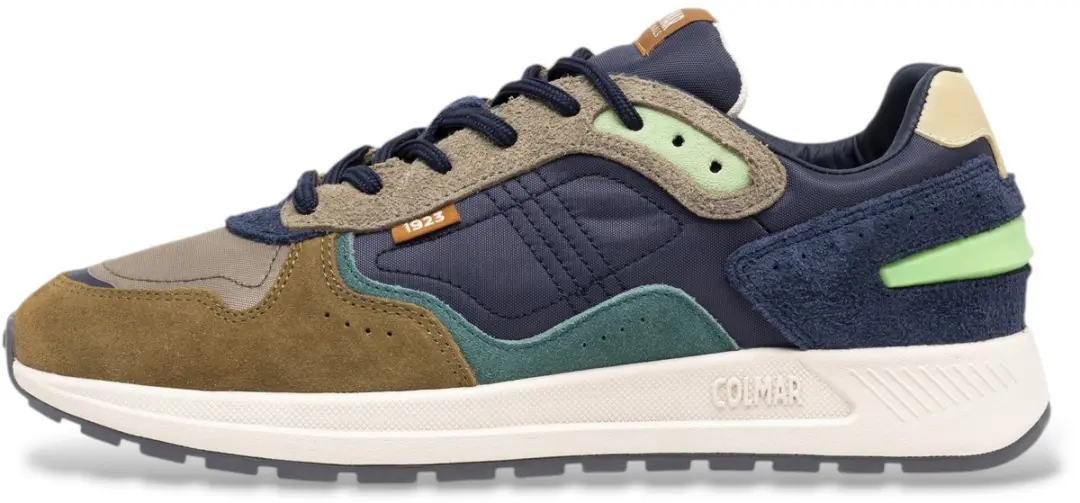 Colmar Logan Effect sneakers van leer in marineblauw, meerkleurig