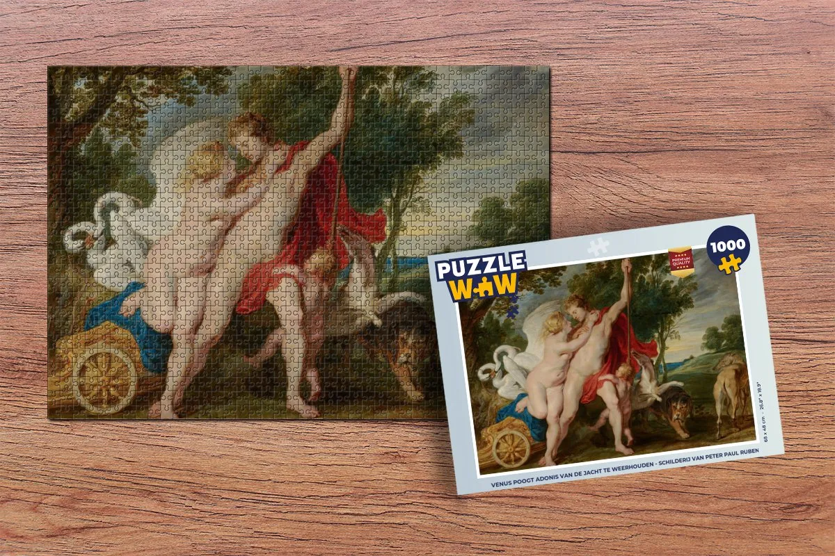 PuzzleWow Rubens Venus en Adonis Legpuzzel 1000 Stuks - Multicolor