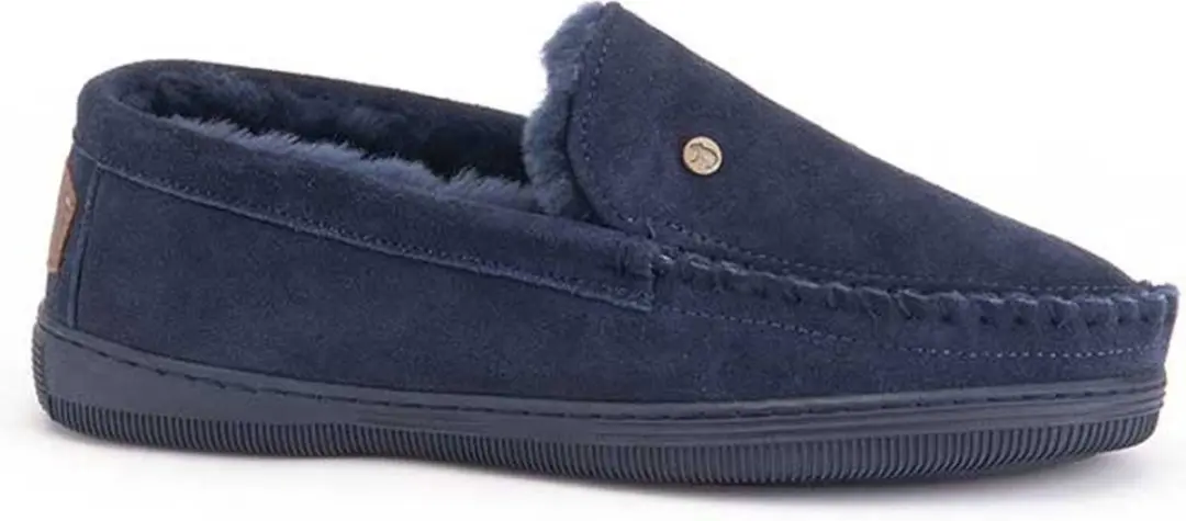 Warmbat Grizzly Suede Heren Sloffen - Donker Marineblauw - afbeelding 3 van 6