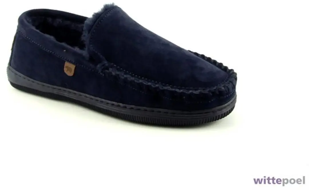 Warmbat Grizzly Suede Heren Sloffen - Donker Marineblauw - afbeelding 2 van 6