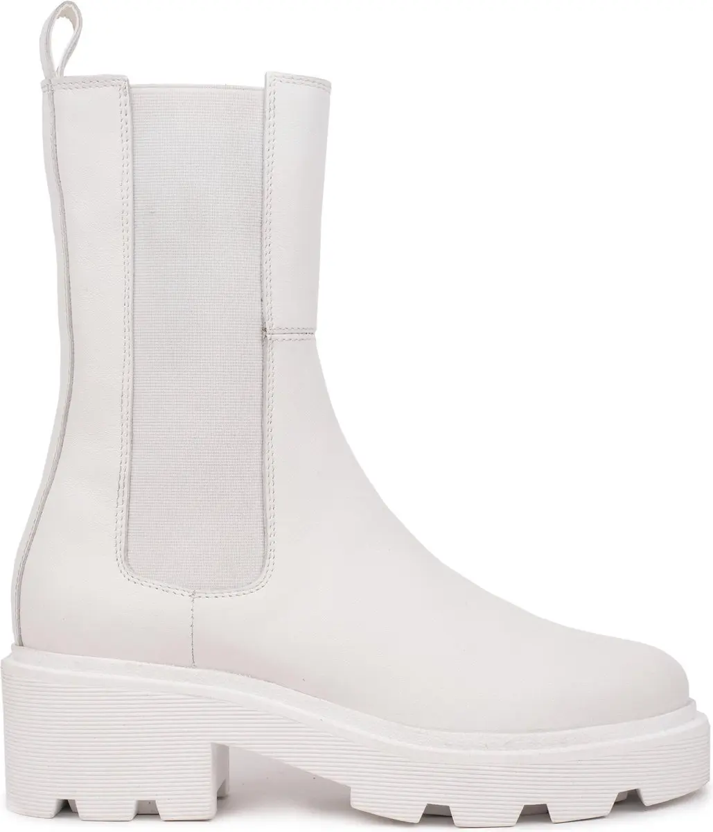 Hinson sobra hoge chelsea boots dames wit leer