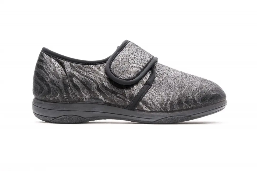 Q-Fit Geneve2 2002.01 Medische pantoffel - Zwart Tijgerprint - afbeelding 4 van 5