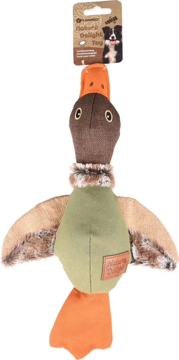 Flamingo Natura Delight Hs Natura Delight Eend Mix 35cm - Speelgoed Hond - Meerkleurig