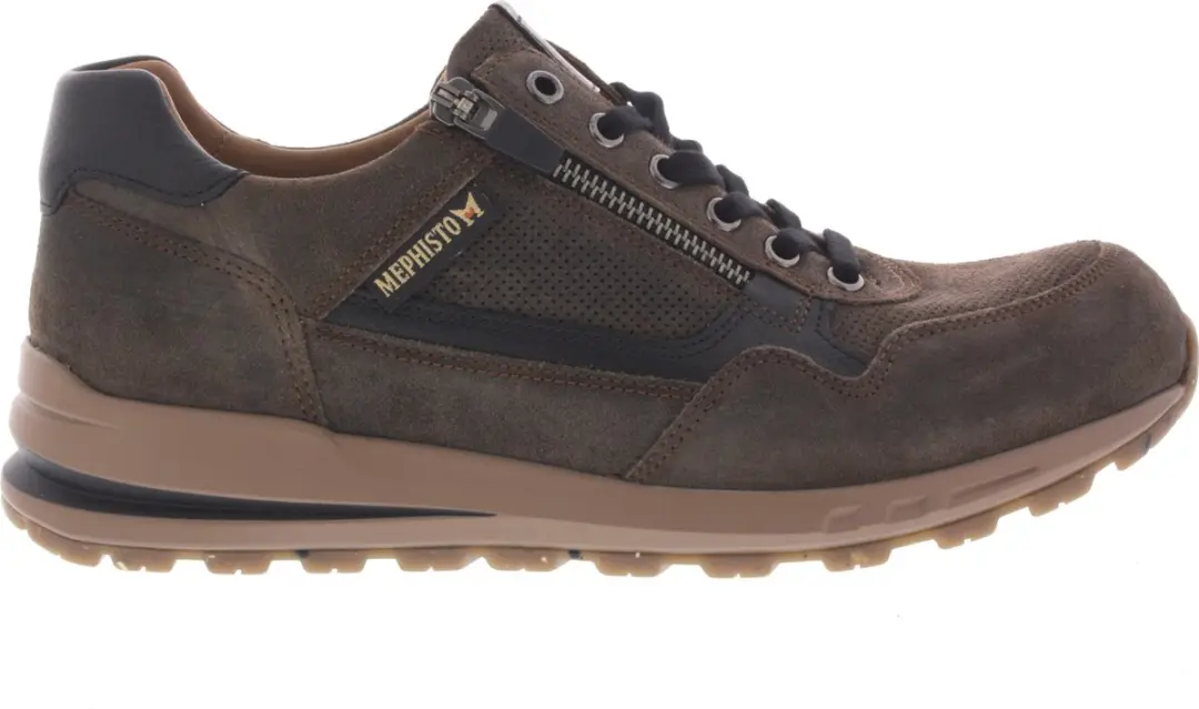 Heren Veterschoenen Mephisto Bradley Old Velours Walnut Donkerbruin