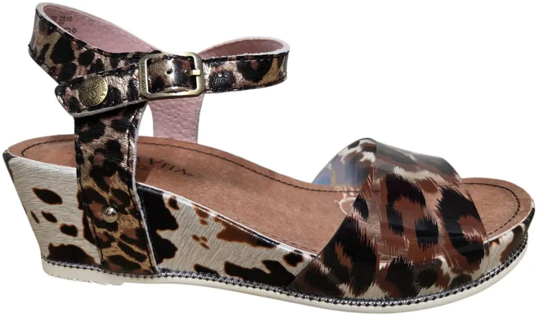 Laura Vita Beclindao 70 Marron Sandalen Koeienprint Leer Dames