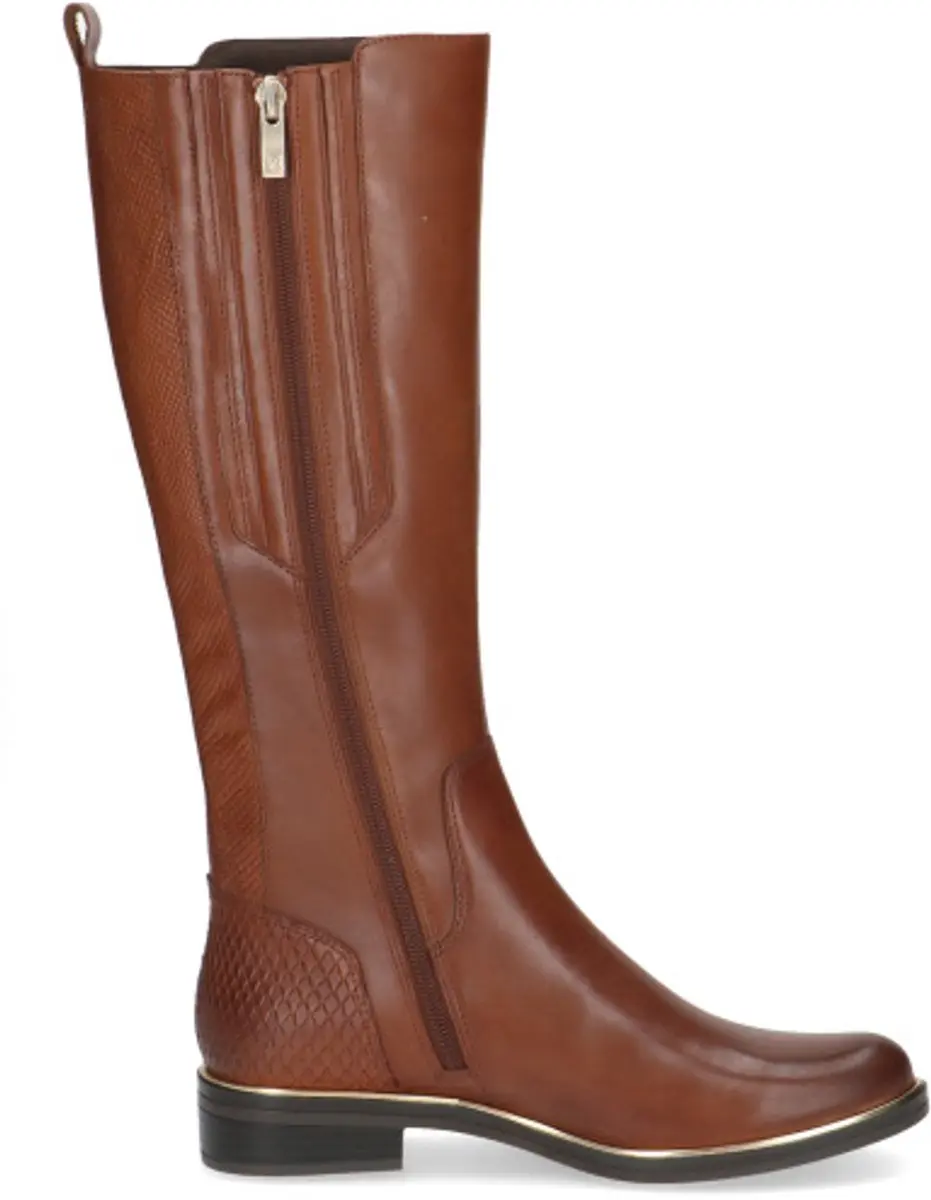 Caprice Cognac Combi Leren Dames Laarzen