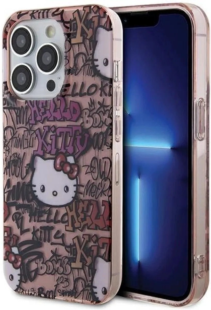 Hello Kitty IML Graffiti Hoesje iPhone 14 Pro Max - Roze