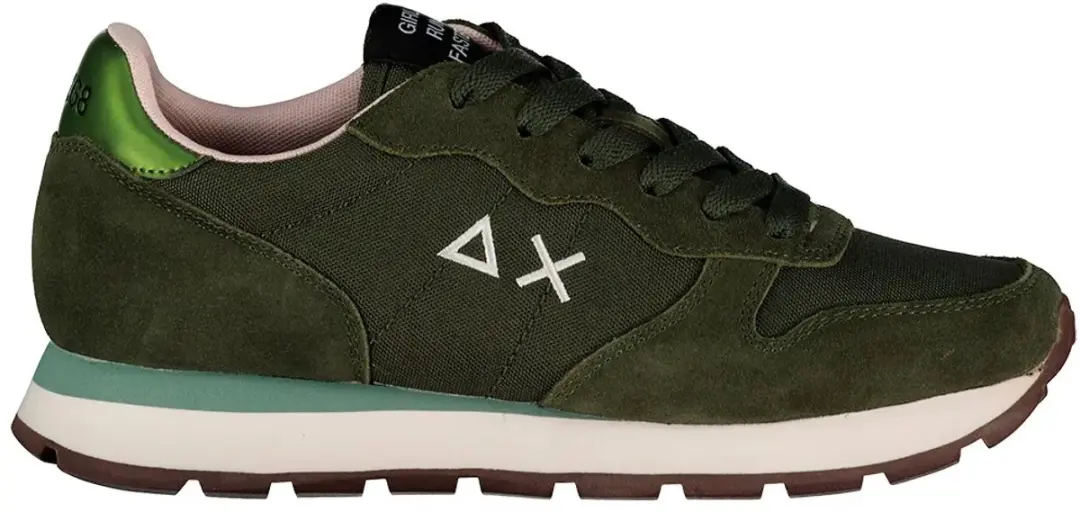 Sun68 Ally Solid dames sneaker groen militair roze 36 - afbeelding 2 van 6
