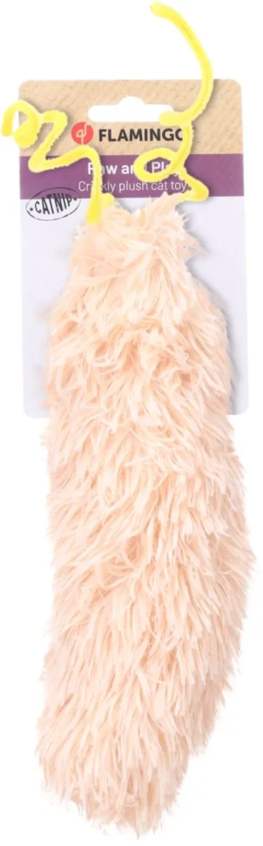 Flamingo Roepi Rups Pluche Kattenspeeltje - Beige