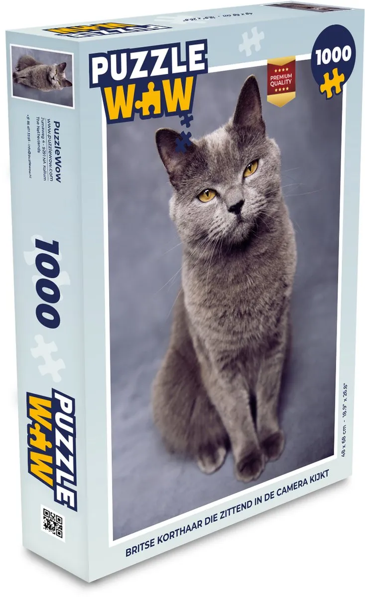 PuzzleWow Legpuzzel Britse Korthaar 1000 Stuks