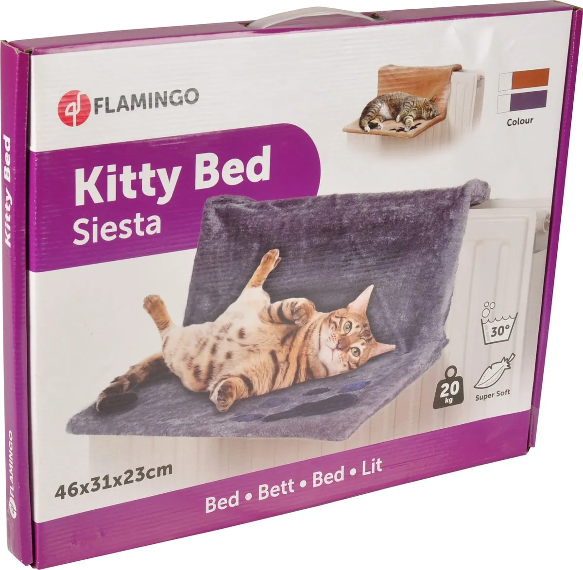 Flamingo Kitty Siesta Verwarmingsbed - Grijs