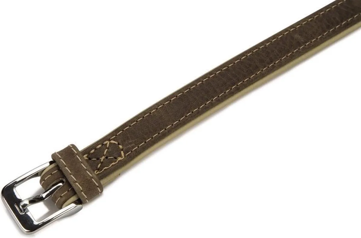 Beeztees Leren Halsband Comfort - Grijs 40cm x 17mm