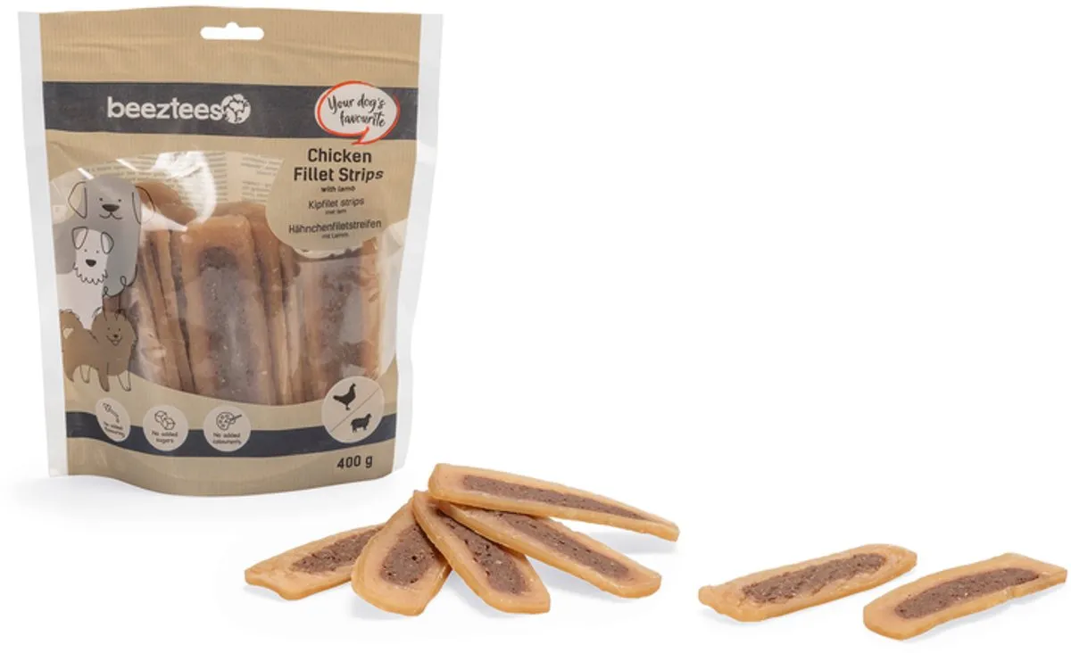 Beeztees Kipfilet Strips met Lam - 400g