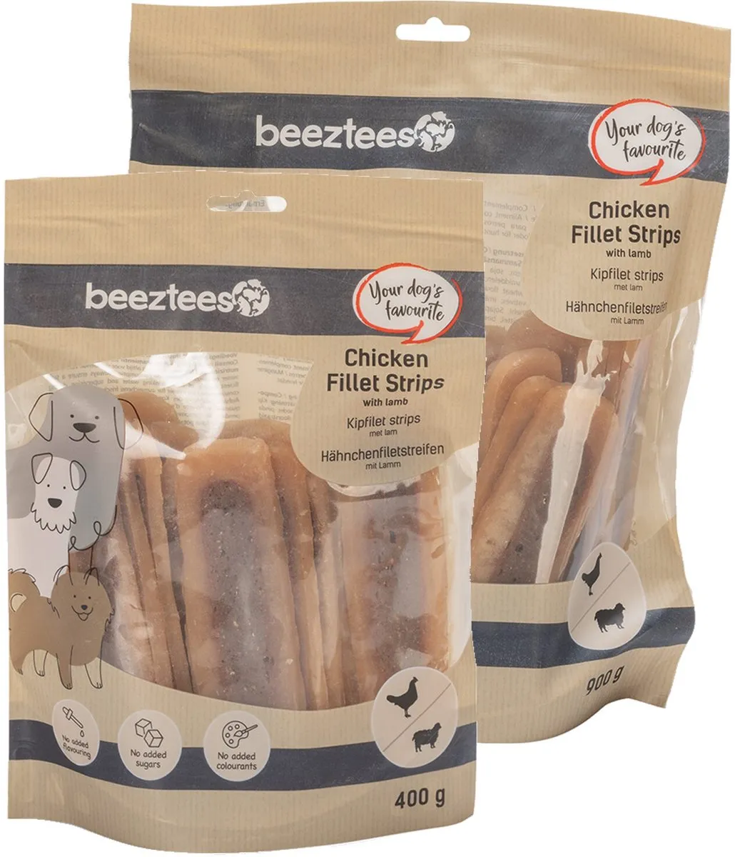 Beeztees Kipfilet Strips met Lam - 400g