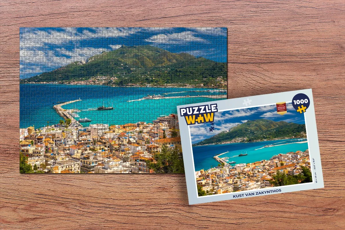 PuzzleWow Kust van Zakynthos Legpuzzel 1000 Stuks - Multicolor