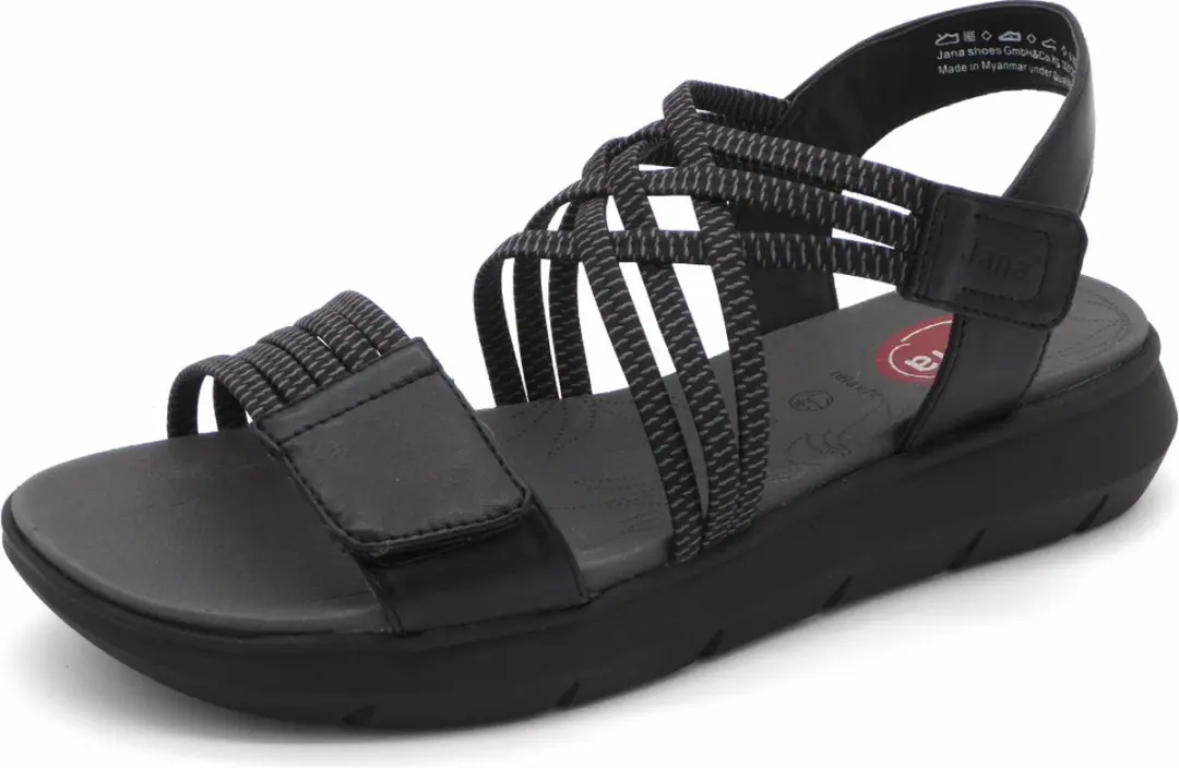 Jana Dames Sandaal - 28766-001 Zwart - Wijdte H - Maat 41