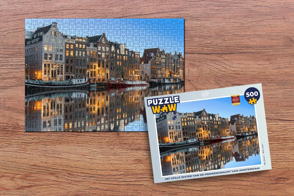 PuzzleWow Het Stille Water van de Prinsengracht Legpuzzel 500 Stuks - Multicolor
