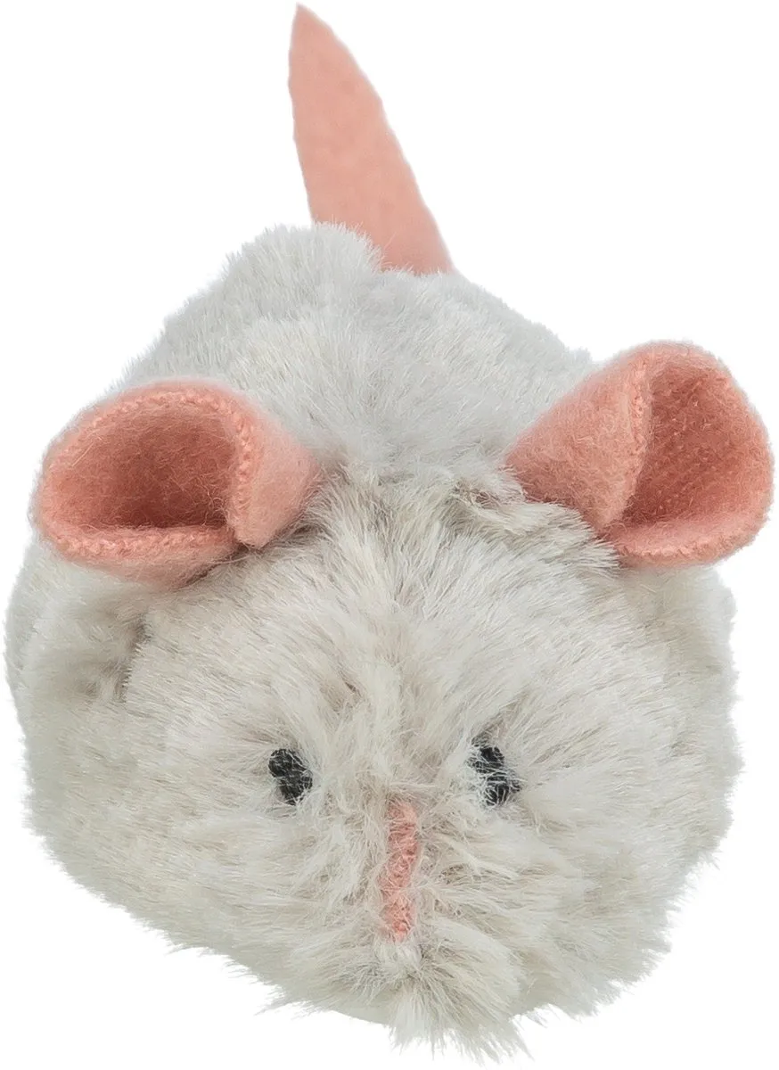 Trixie Active Mouse - 8 cm - Wit/Beige/Roz