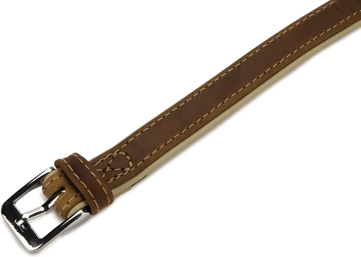 Beeztees Comfort Hondenhalsband - Leer Bruin 35cm x 17mm