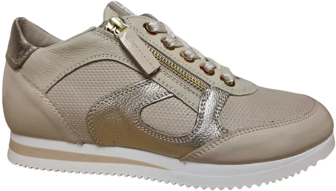 DL Sport 6994 567 Gloss Sabbia Sneakers Beige Leer Dames