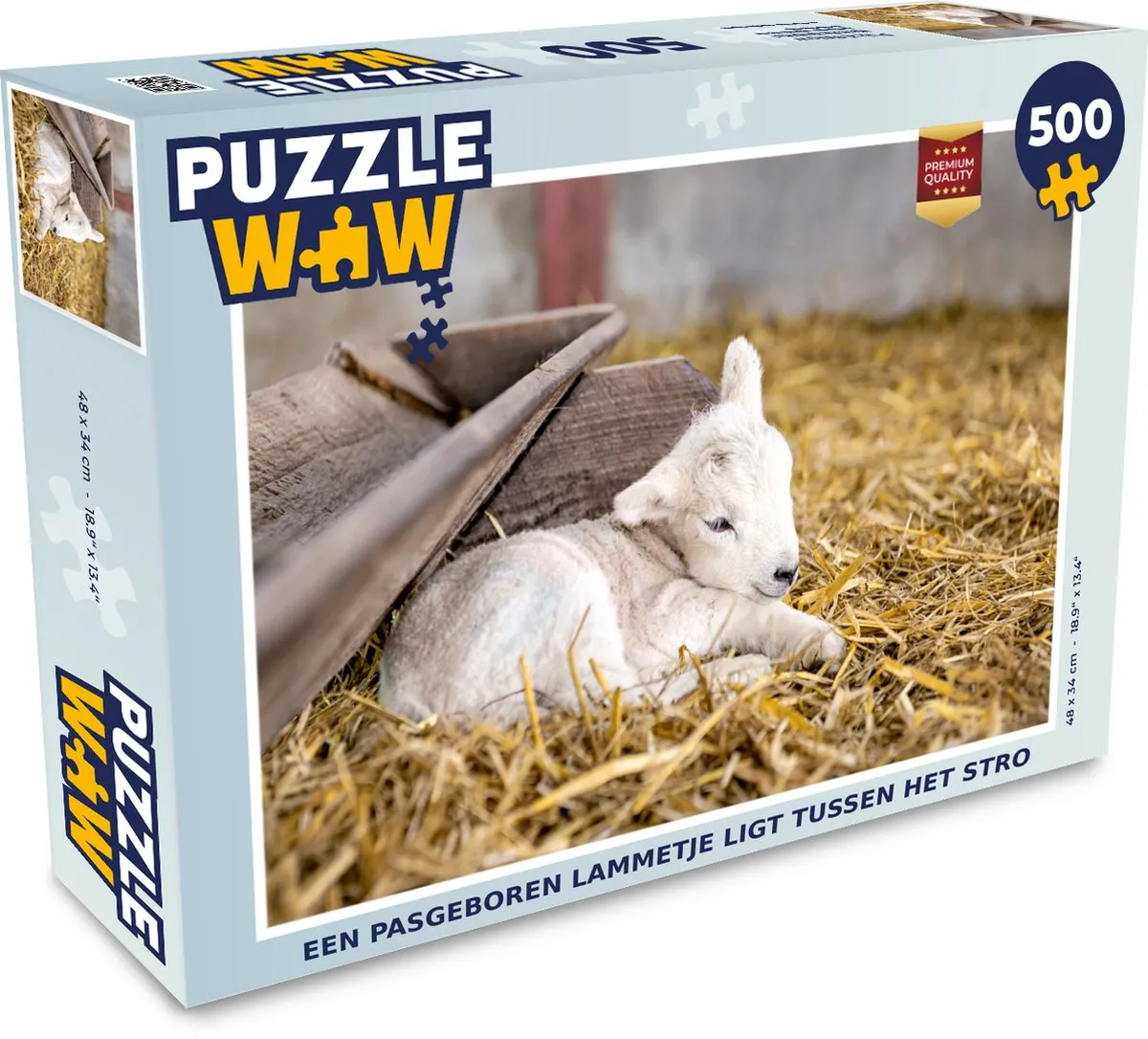 PuzzleWow Legpuzzel Een Pasgeboren Lammetje 500 Stuks - Multicolor