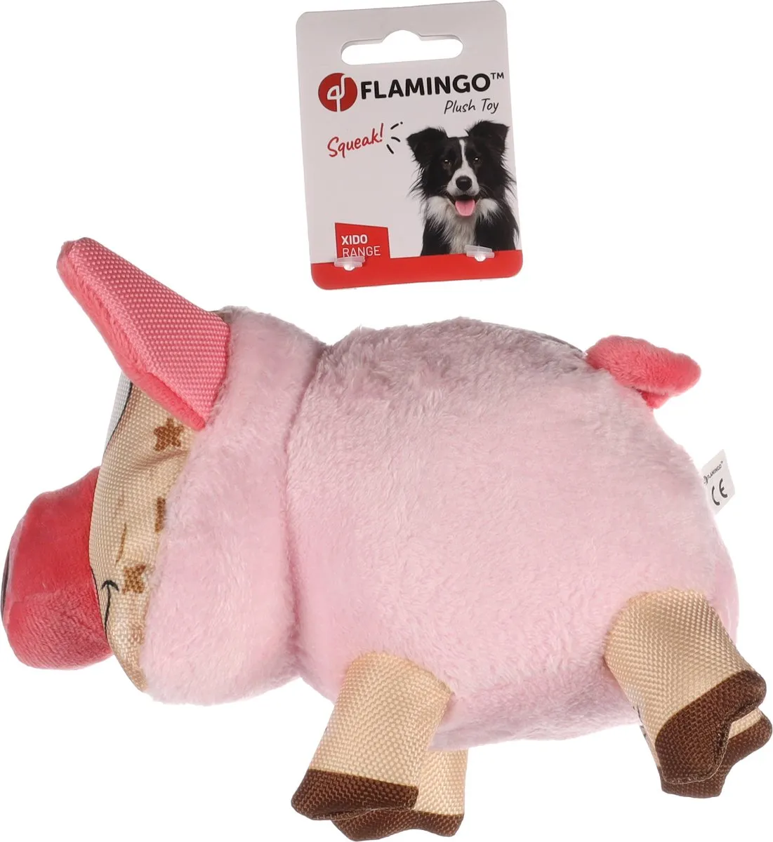 Flamingo XIDO Varken Hondenspeelgoed - Roze - 21x12x17cm