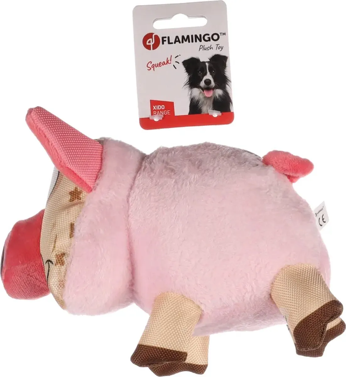 Flamingo XIDO Varken Hondenspeelgoed - Roze - 21x12x17cm