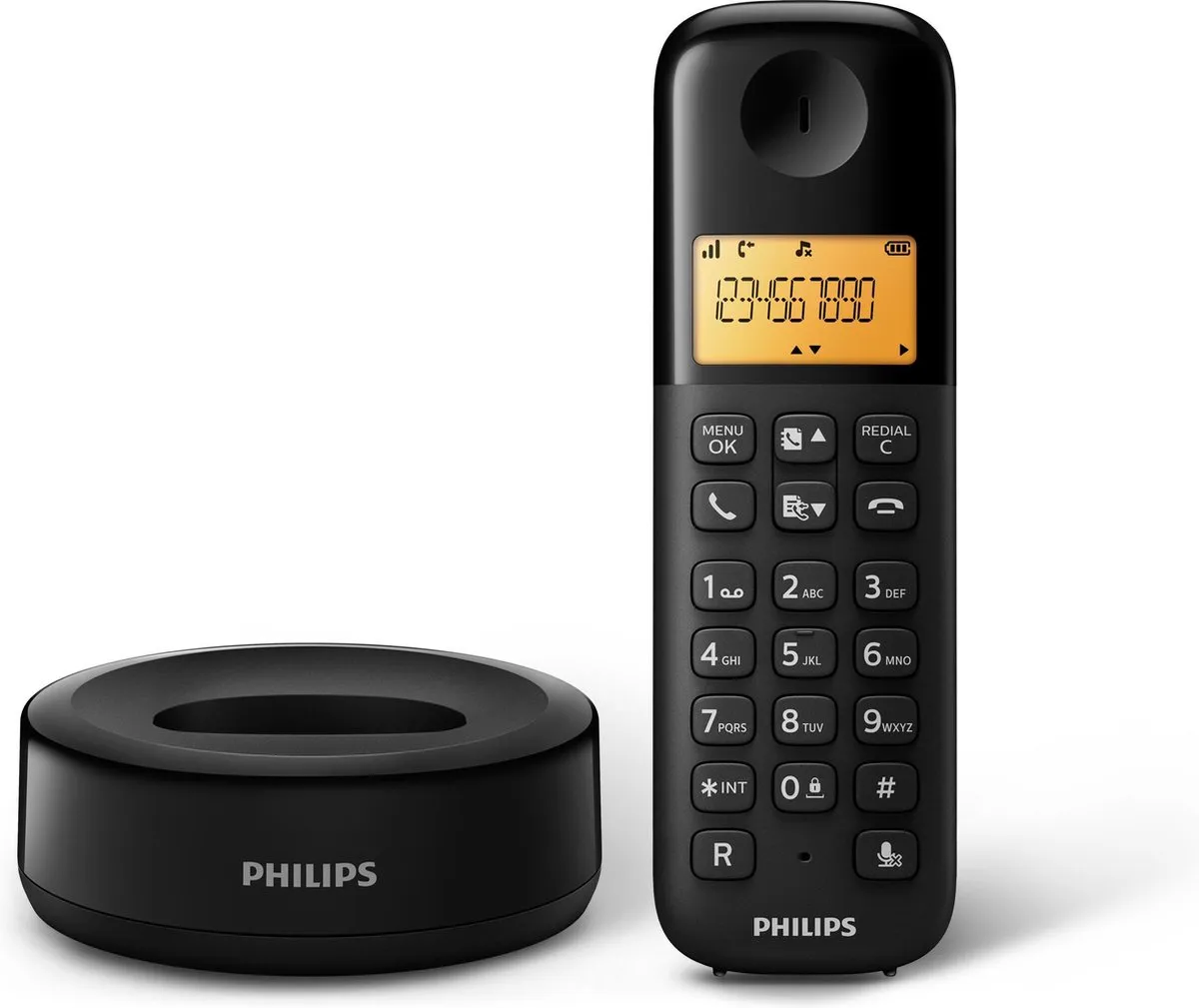 Philips D1602B/01 DECT Telefoon - 2 Handsets - Zwart