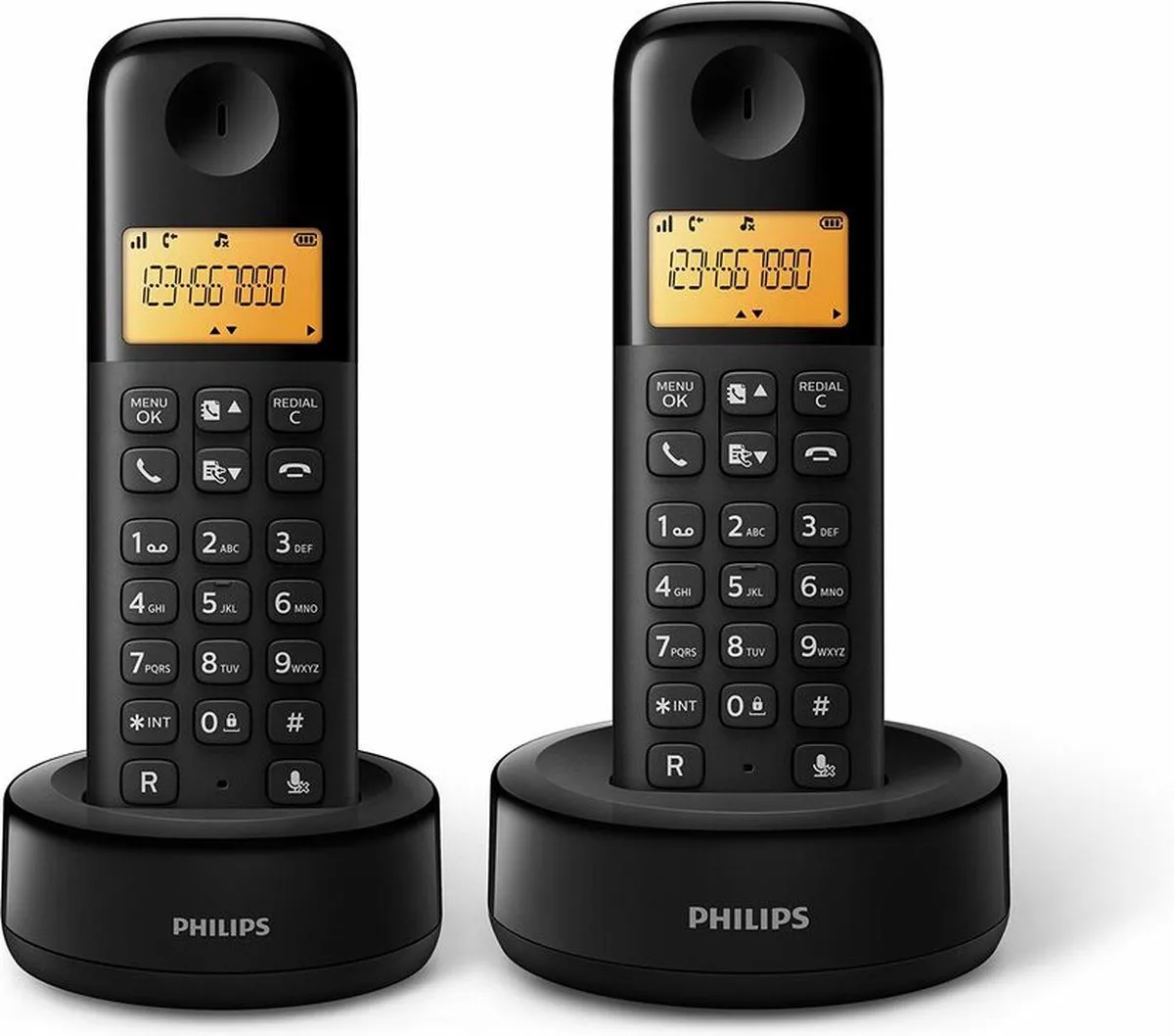 Philips D1602B/01 DECT Telefoon - 2 Handsets - Zwart