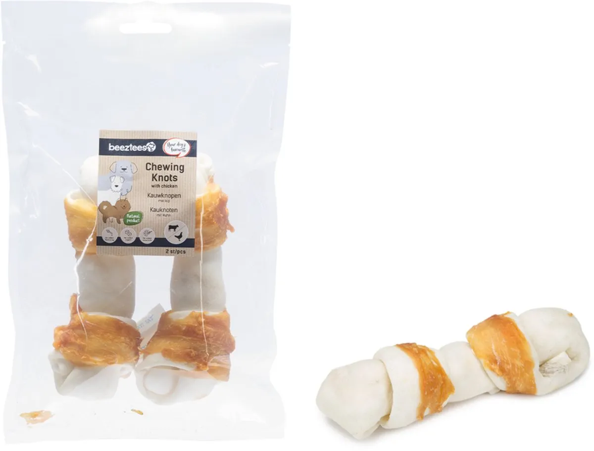 Beeztees Culinair Kauwknoop Kip - 2 Stuks - 19cm