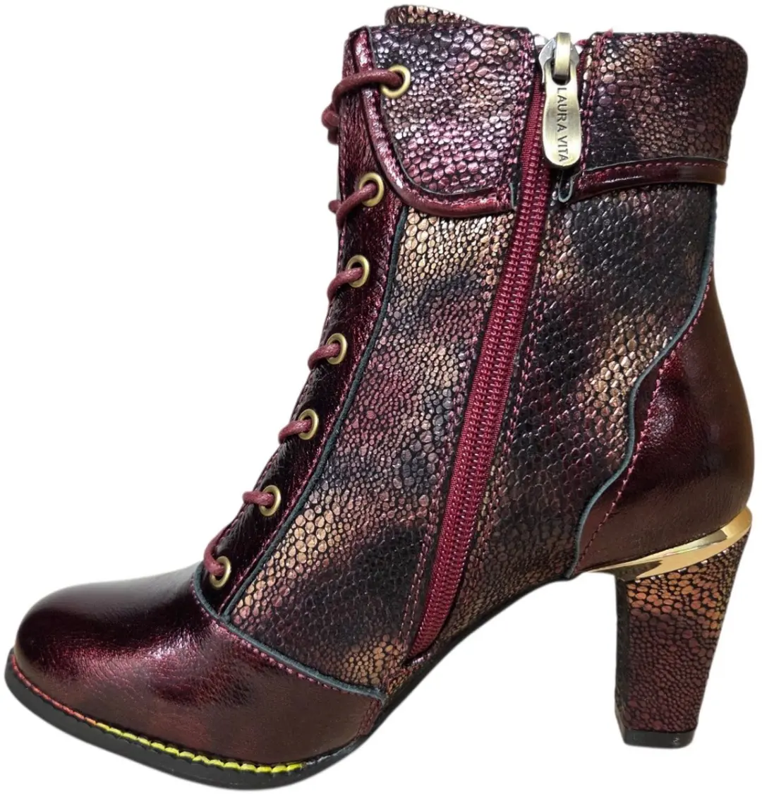 Laura Vita Alcbaneo 173 Wine Enkellaarzen Bordeaux Leer Dames - Bordeaux - 38 - afbeelding 4 van 6