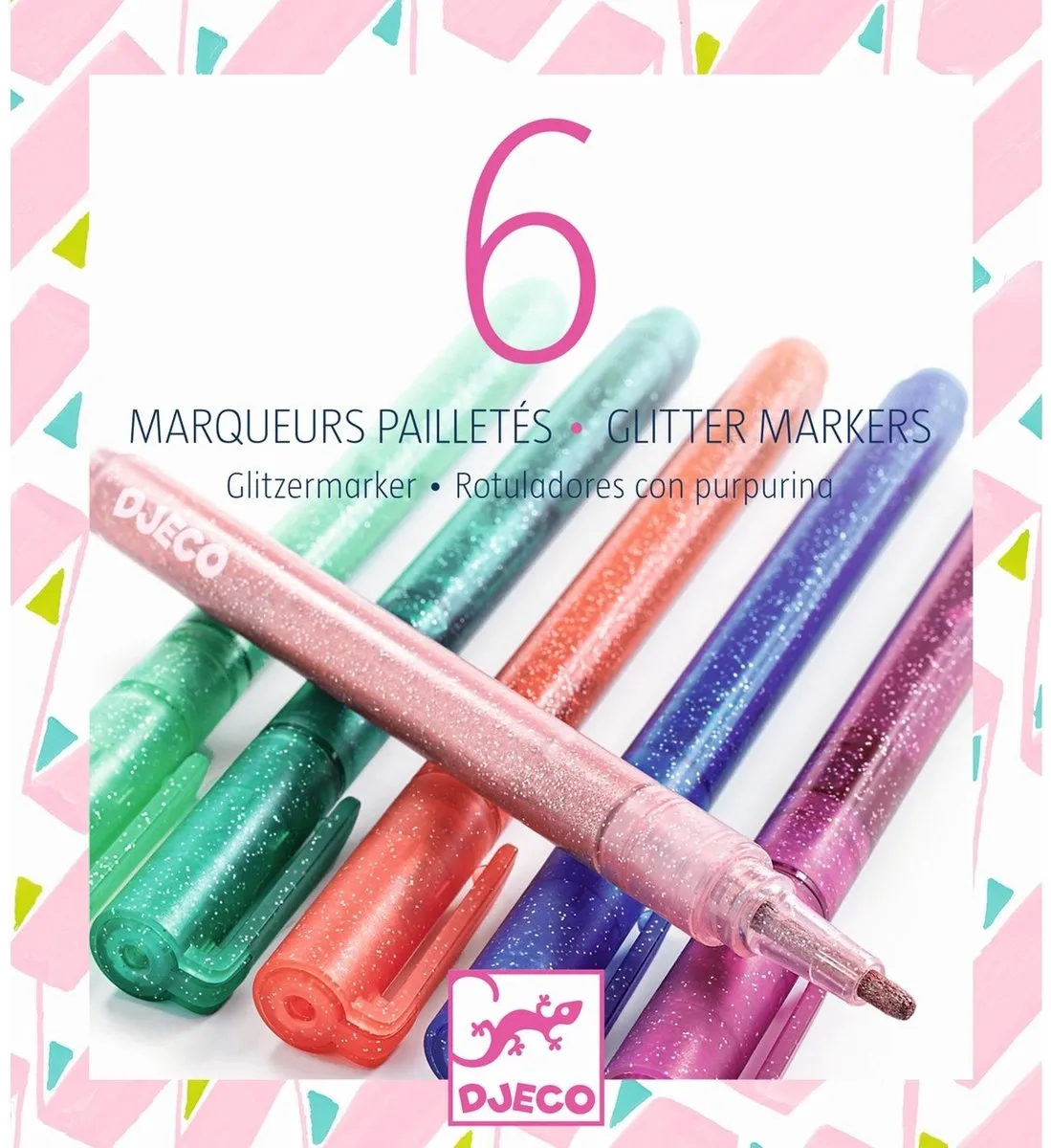 Djeco Glitter Markers DJ08877 - 6 Stuks - Multi
