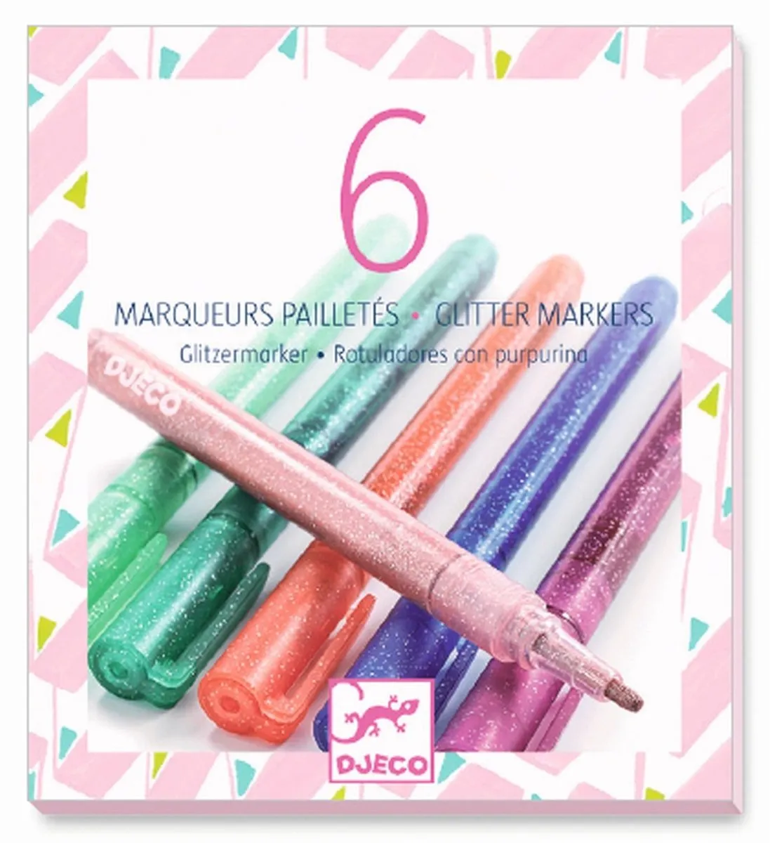 Djeco Glitter Markers DJ08877 - 6 Stuks - Multi