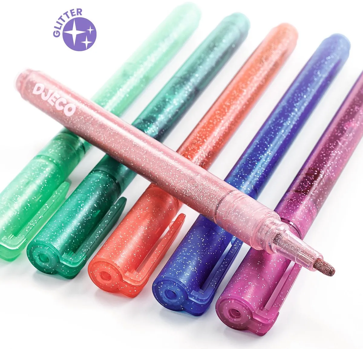 Djeco Glitter Markers DJ08877 - 6 Stuks - Multi