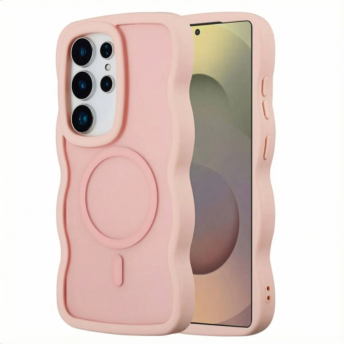 Selencia Wavy Case Samsung Galaxy S25 Ultra - Roze