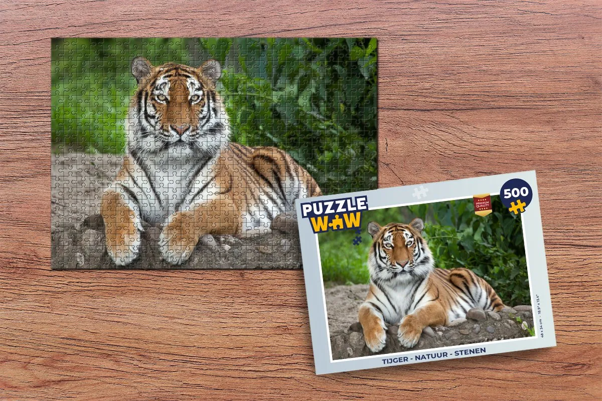 PuzzleWow Tijger Natuur Legpuzzel 500 Stuks - Multicolor