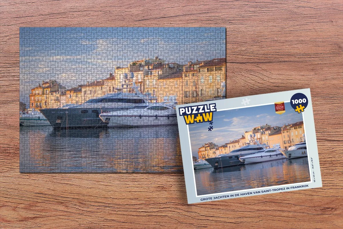 PuzzleWow Legpuzzel Grote Jachten Saint-Tropez 1000 Stuks - Multicolor