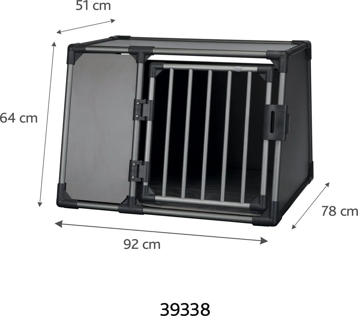Trixie Aluminium Vervoersbox 92x78x64cm - Grijs - afbeelding 6 van 6