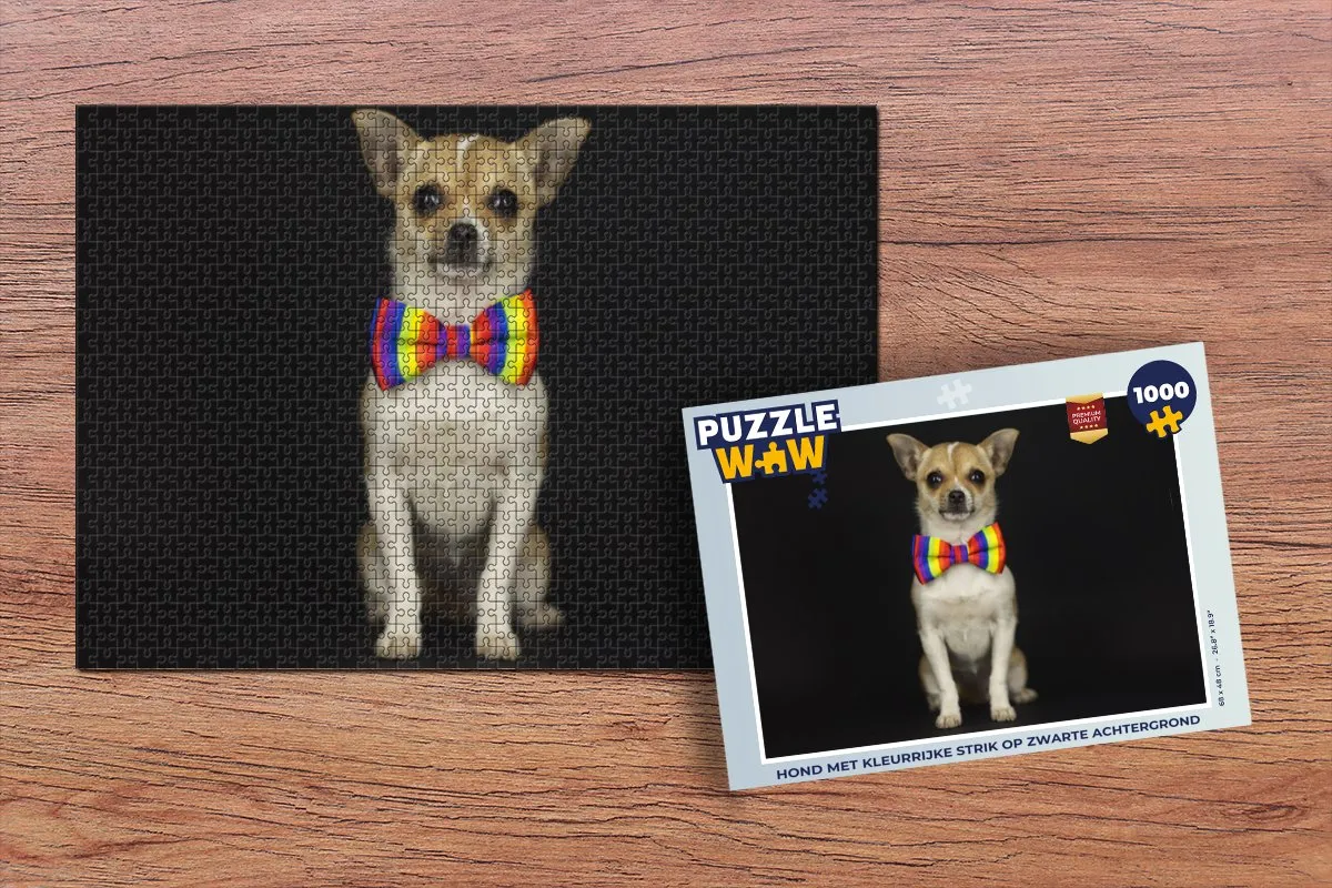 PuzzleWow Hond Strik Legpuzzel 1000 Stuks - Multicolor