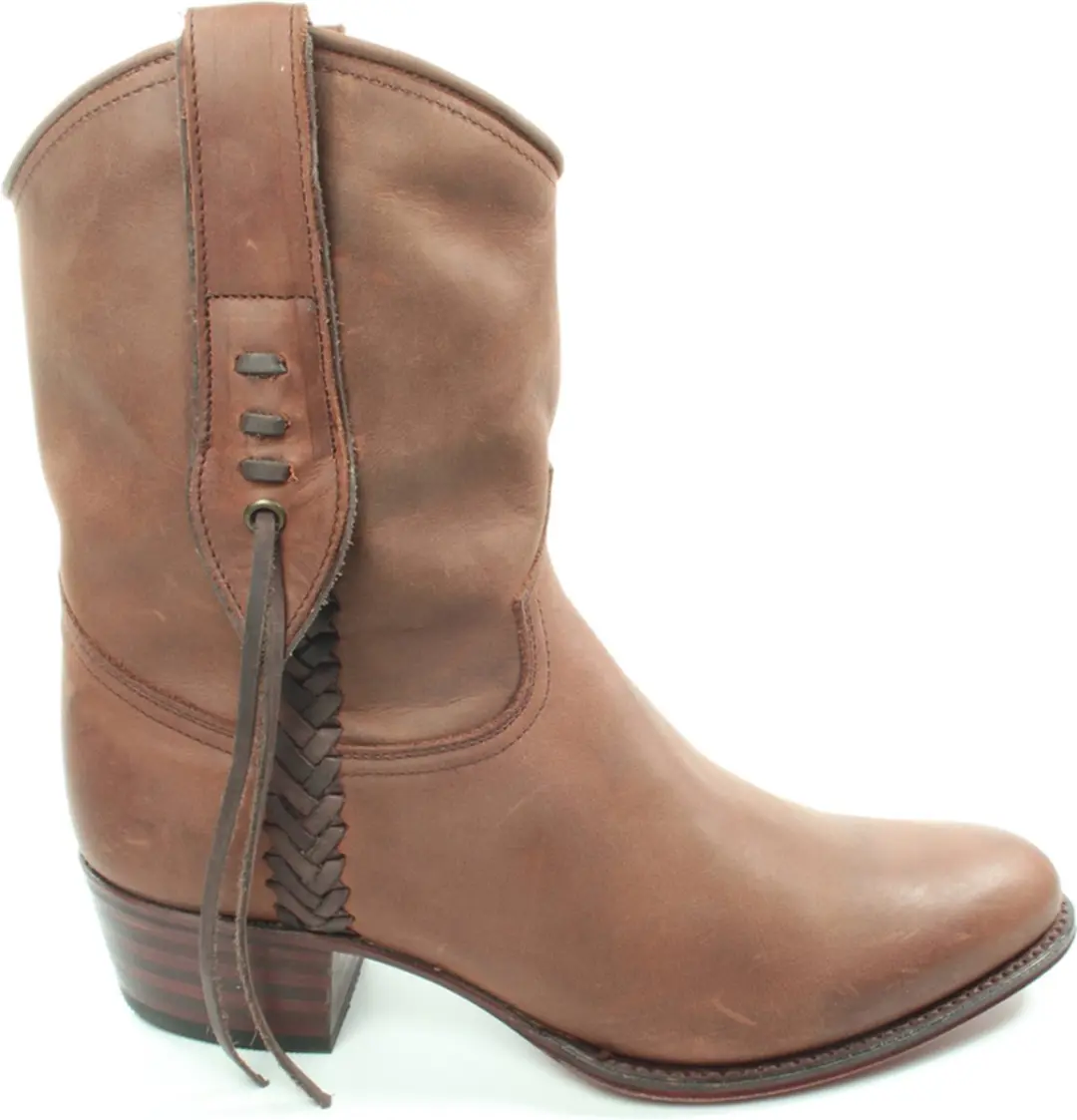 Sendra 8514 Feif- Bruin-Half hoge dames laarzen met stevige hak-maat 39