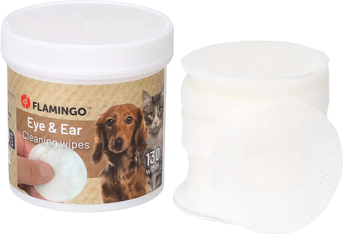 Flamingo Oog- en Oorreinigingspads Honden & Katten - 130 Stuks