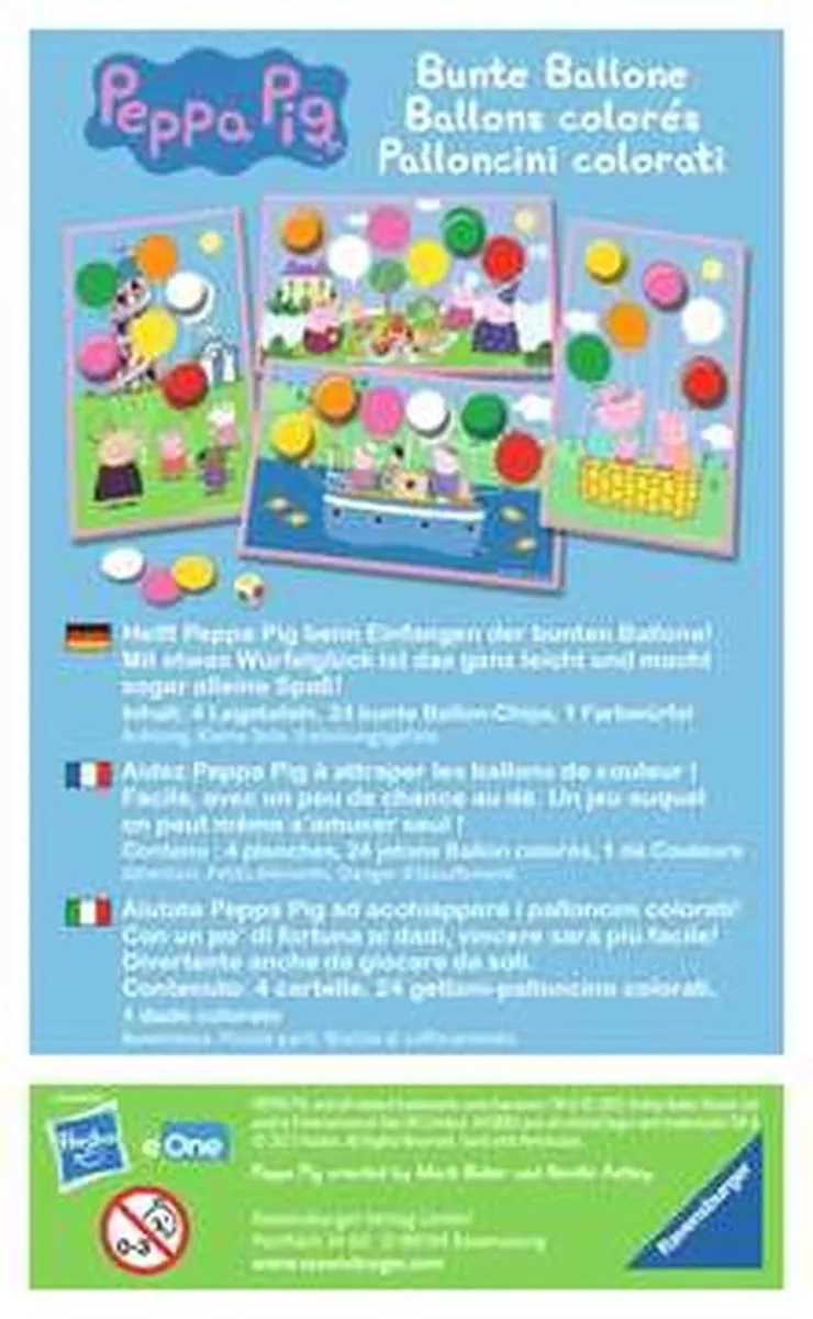 Ravensburger Peppa Pig Bunte Ballone 20853 Kleurendobbelspel