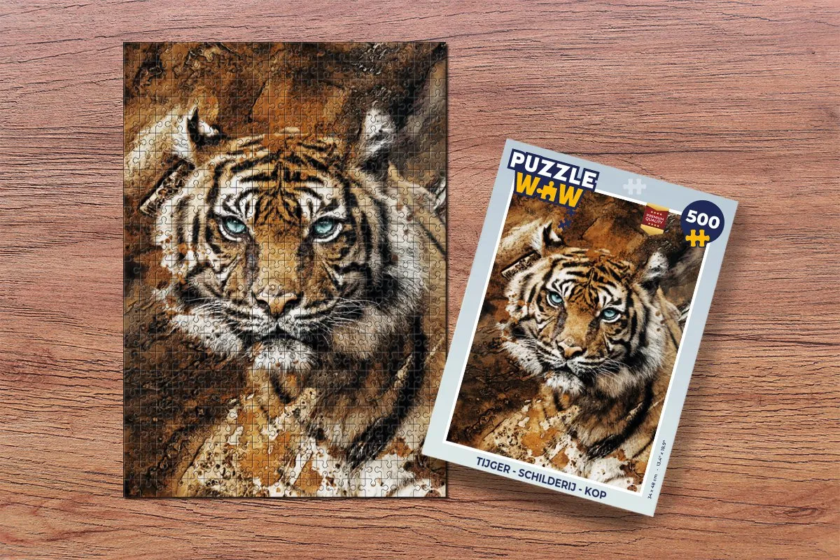 PuzzleWow Tijger Legpuzzel 500 Stuks - Multicolor