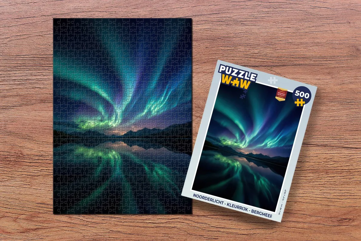 PuzzleWow Noorderlicht Legpuzzel 500 Stuks - Bergmeer